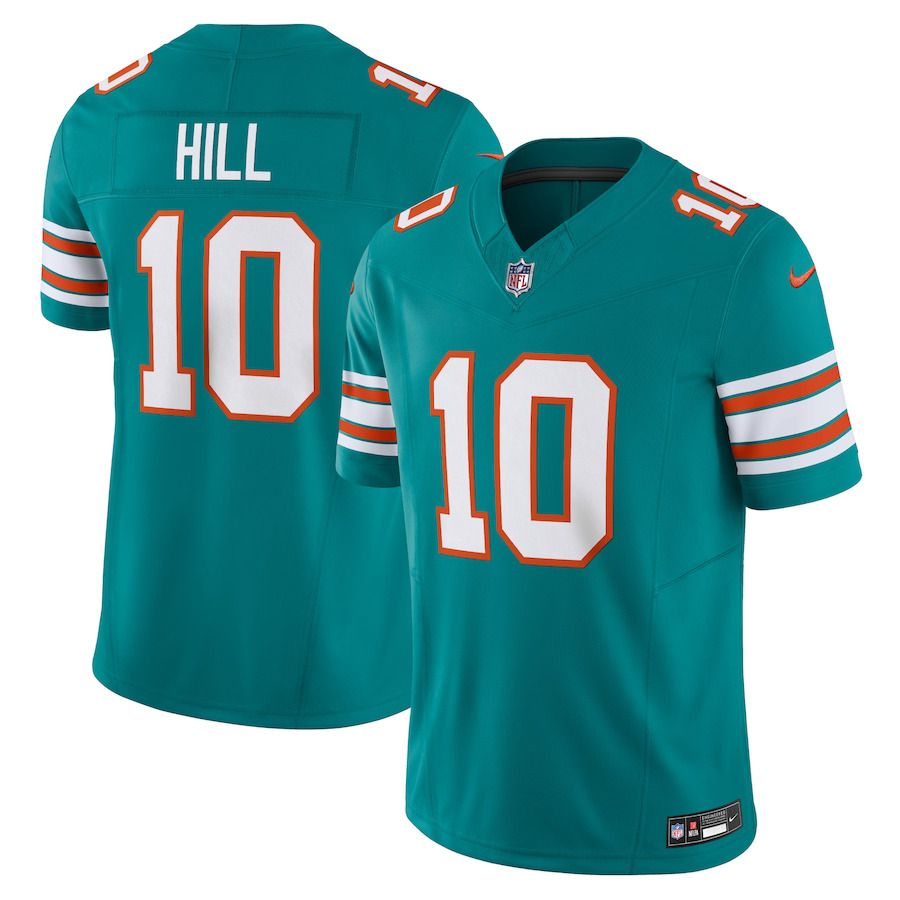 Men Miami Dolphins 10 Tyreek Hill Nike Aqua Alternate Vapor F.U.S.E. Limited NFL Jersey